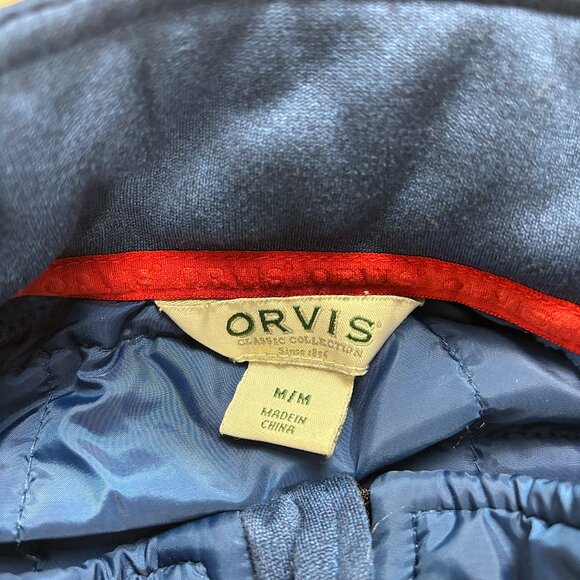 Orvis Mens Classic Collection Quilted Full Zip Jacket Blue Sz M Quilted Outdoor - Picture 5 of 6